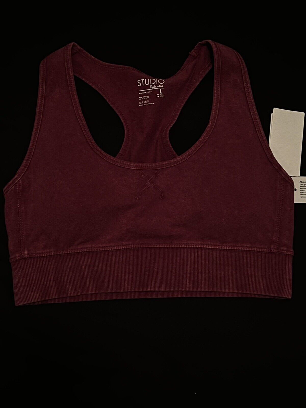 Splendid Studio Women's Size L  Dark Pink Active Sports Bra Wicking Stretch