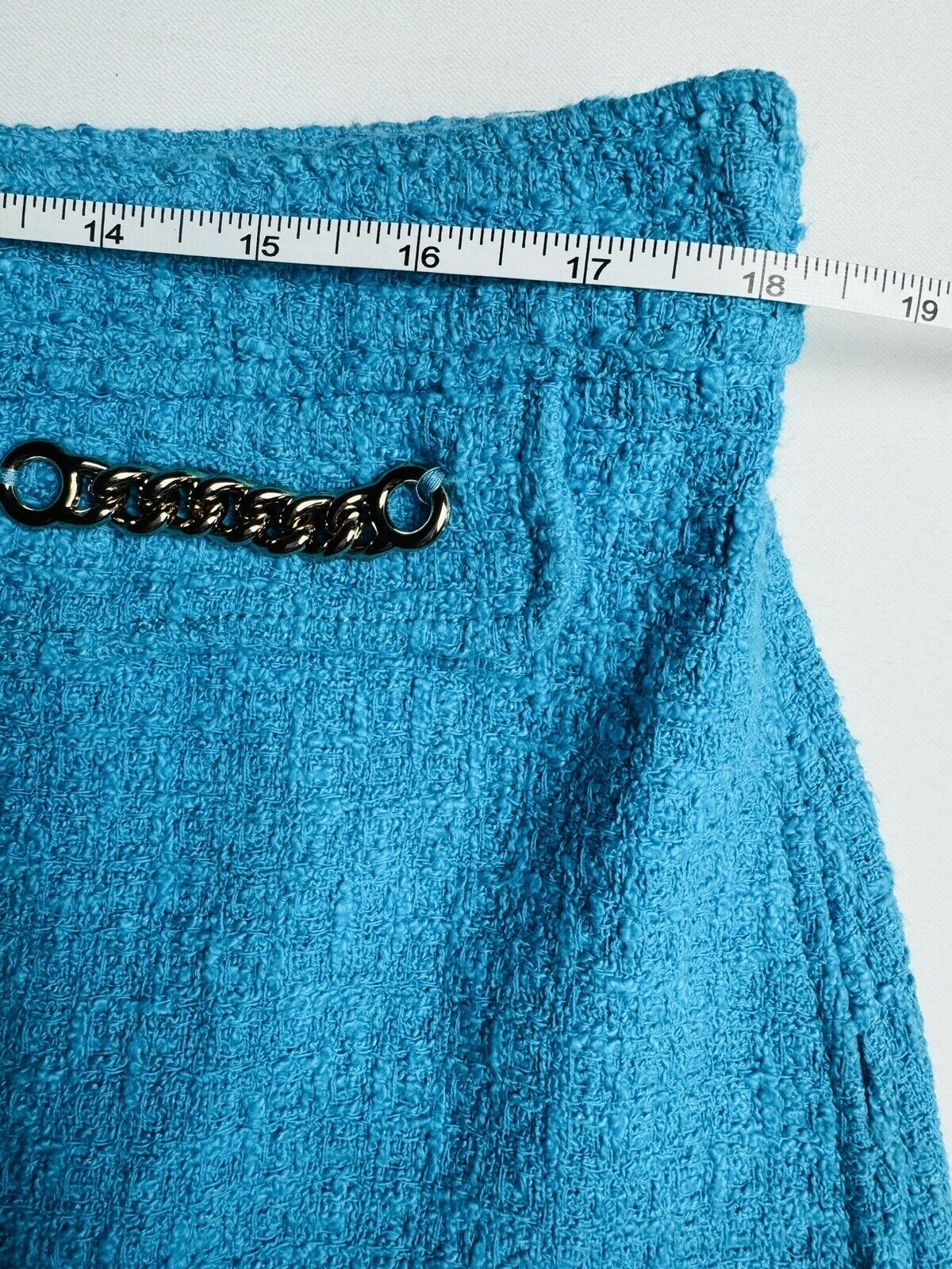 Zara Chain Trim Mini Skirt Turquoise Size 2XL. (76)