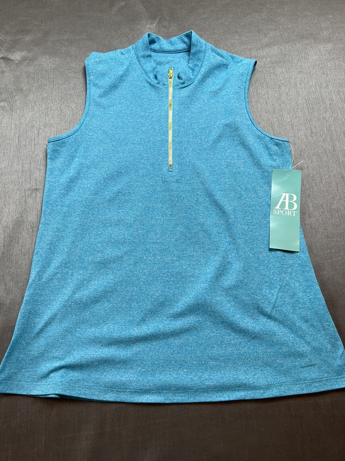 ALLIE BURKE SPORT Women’s Sleeveless Golf Shirt Sz L Blue Top