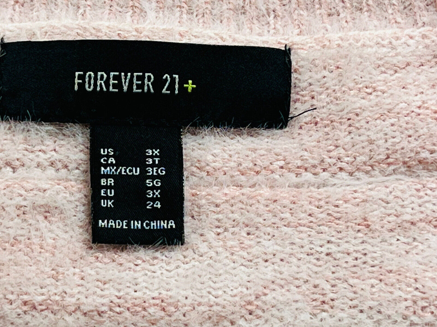 Forever 21 Women’s Pink Knit Soft Sweater Size 3X