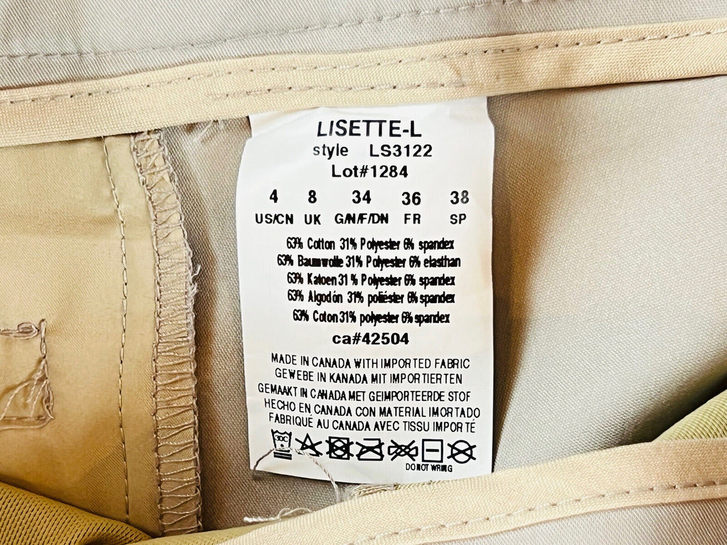 LISETTE L Sport Montreal WOMEN'S Golf Beige SHORTS Sz 4