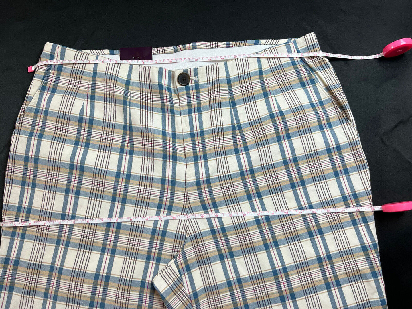 Ava & Viv Women’s Pants Plaid Ankle Mid-Rise Comfort Waist Multicolor Sz 20W