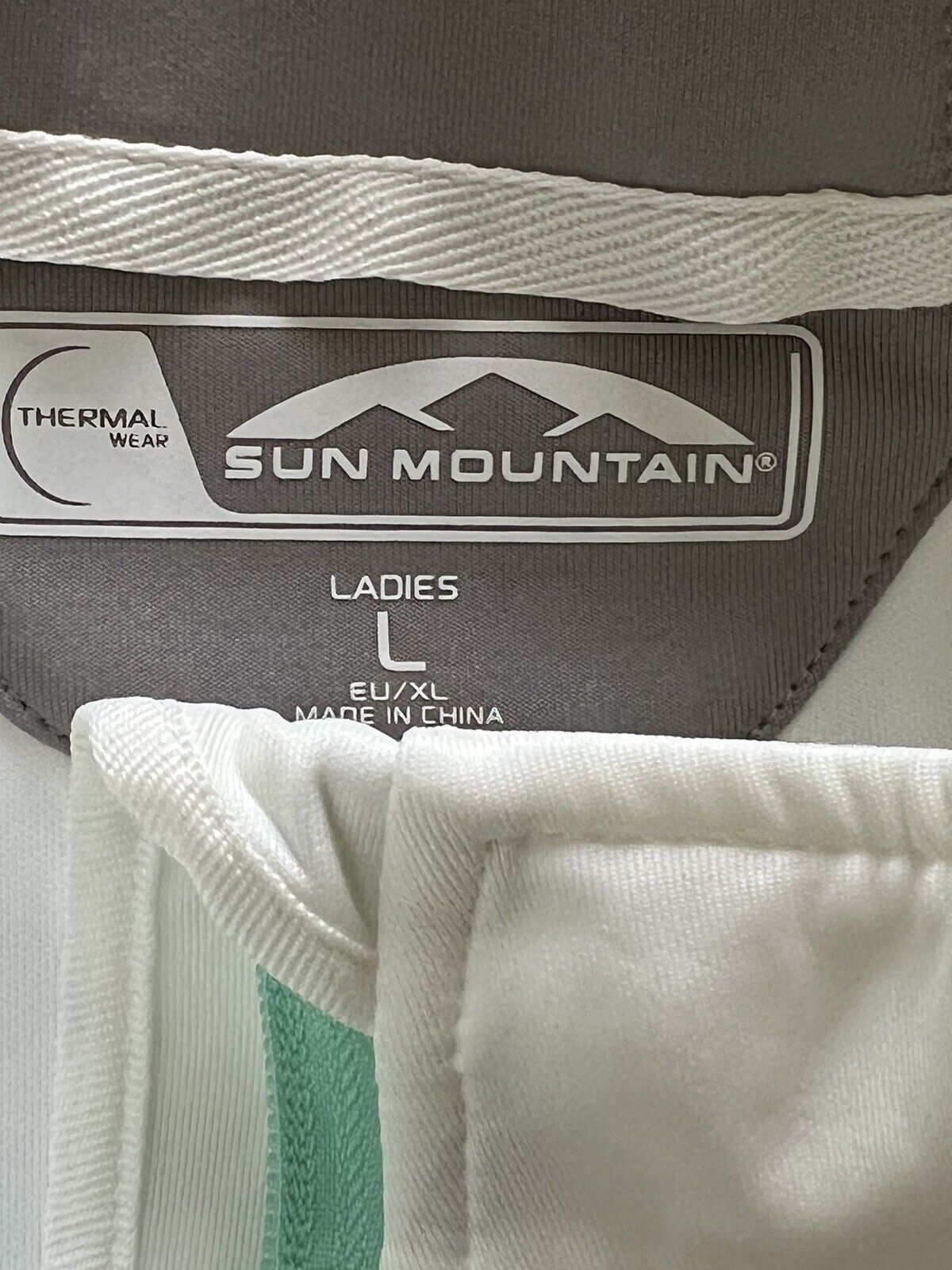 Sun Mountain Women’s Wind Wear Zip-Up Hybrid Jacket Gray Ivory Sz L