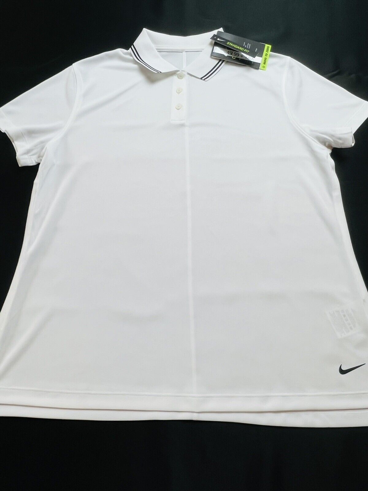 Nike Dri-Fit Women's White Short Sleeve Golf Polo Shirt Sz M