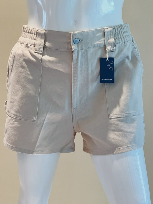 Indigo Rein Jeans Shorts Womens Beige Size XL NWT