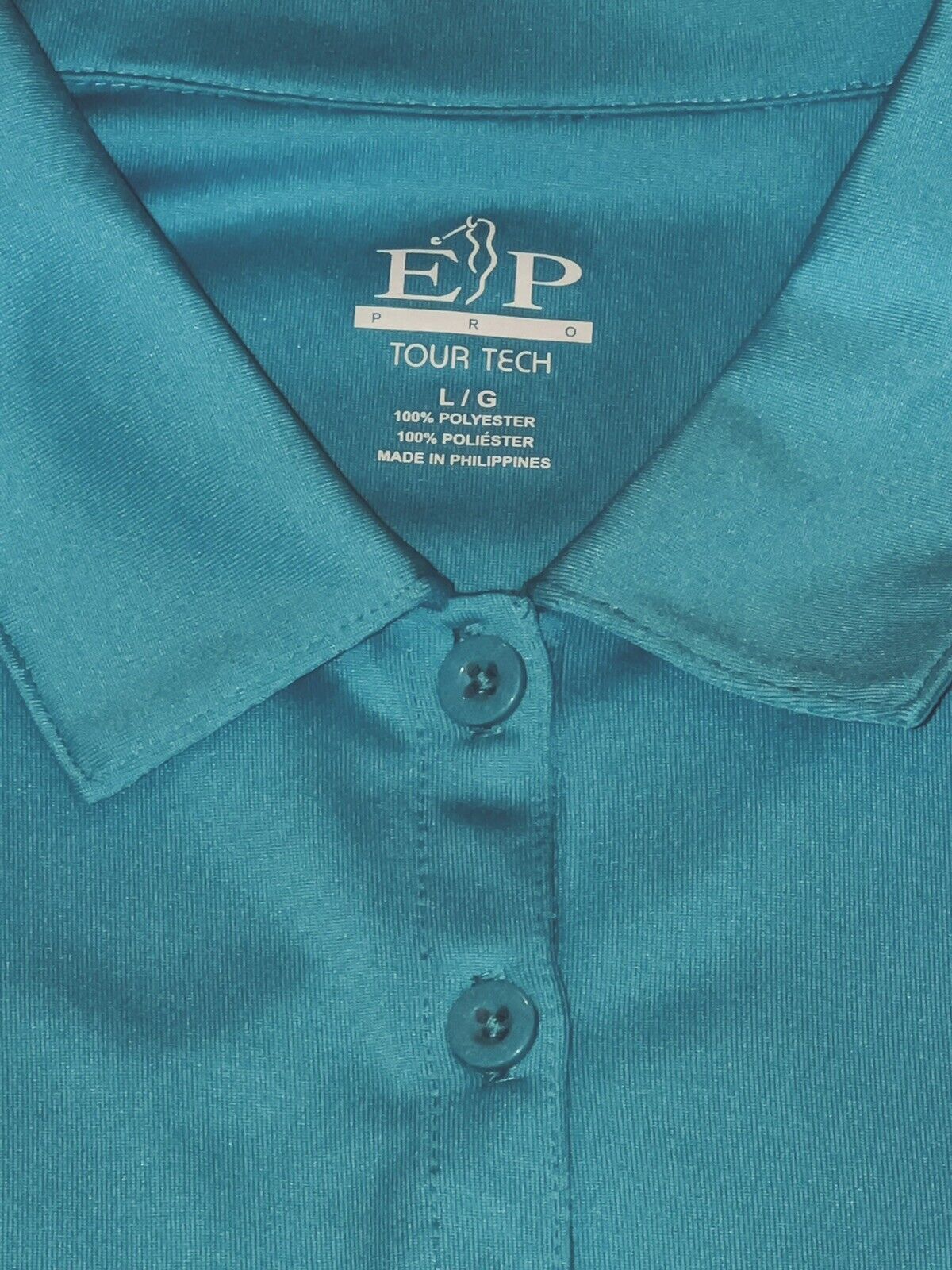 E.P Pro Tour Tech Women’s Golf Polo Shirt Sz L Blue