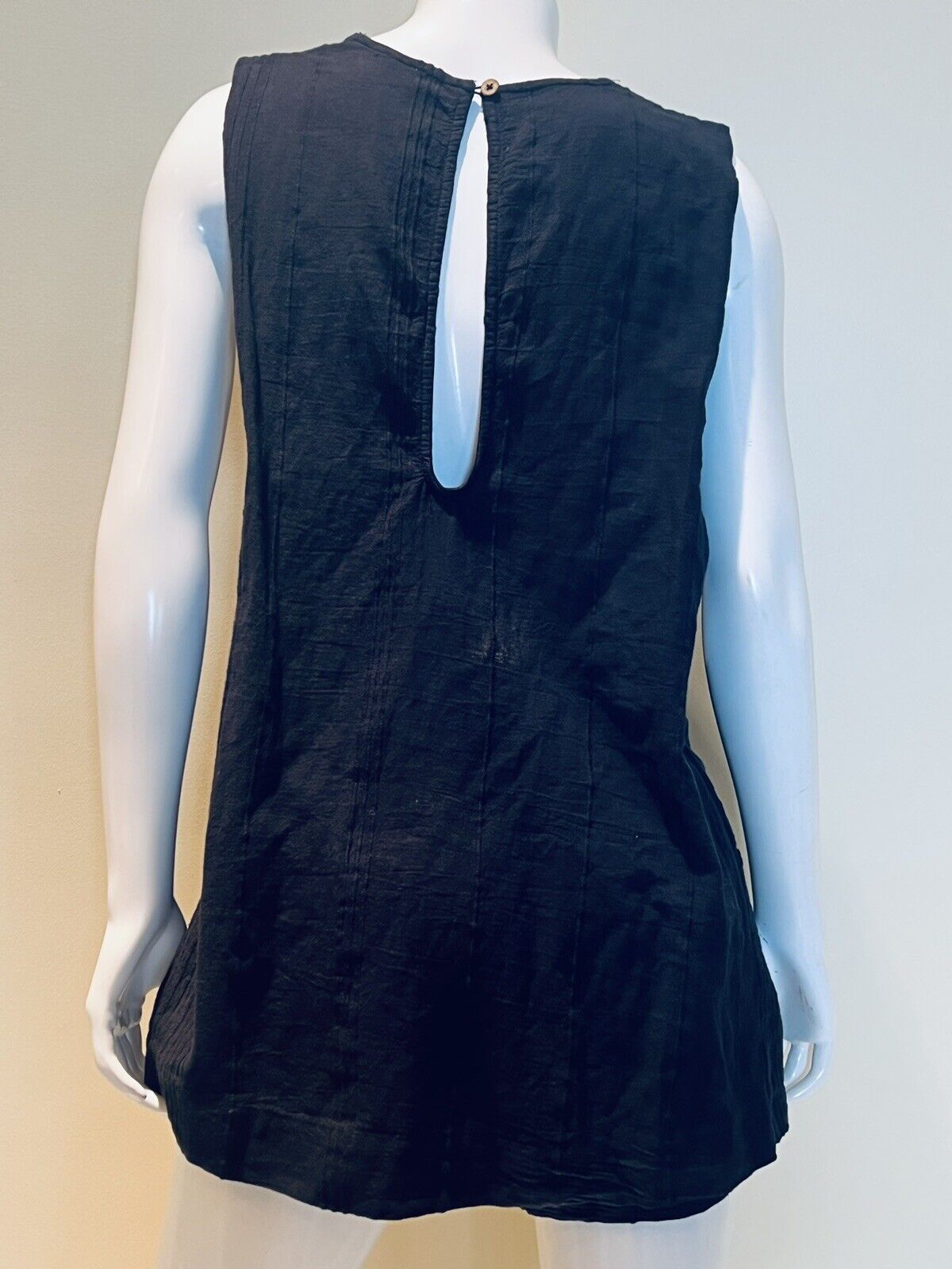 Free People Women’s Jumpsuit Cotton Linen Skort Romper Sz M Black (7)