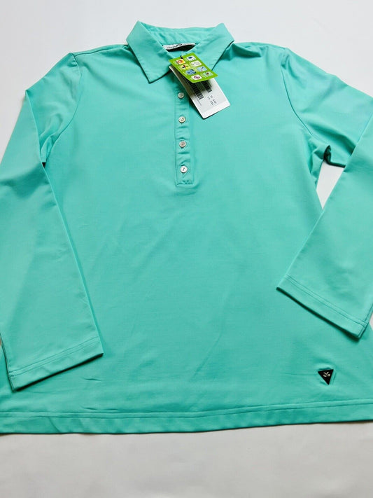 Walter Genuin Women's Green Long Sleeve Sweatshirt Golf Shirt Top Sz 2XL