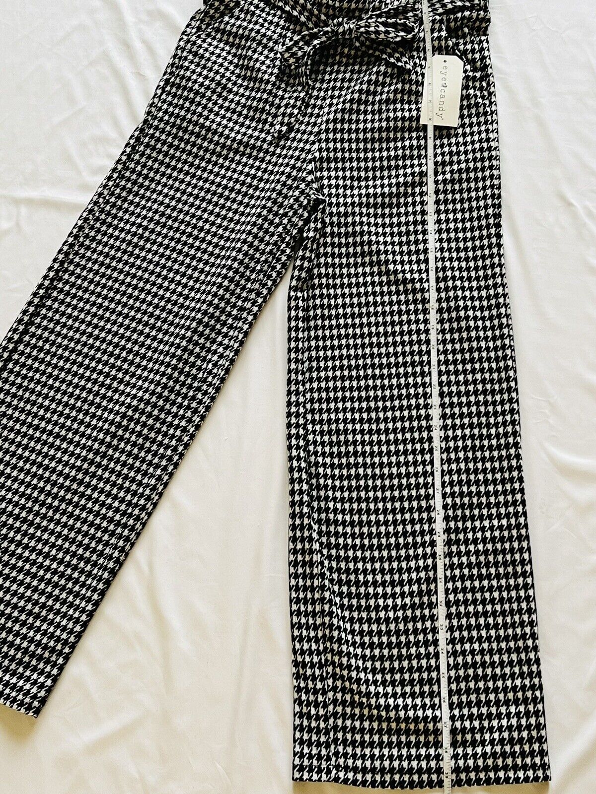 Eye Candy Women’s Plaid Pants Sz L Black White