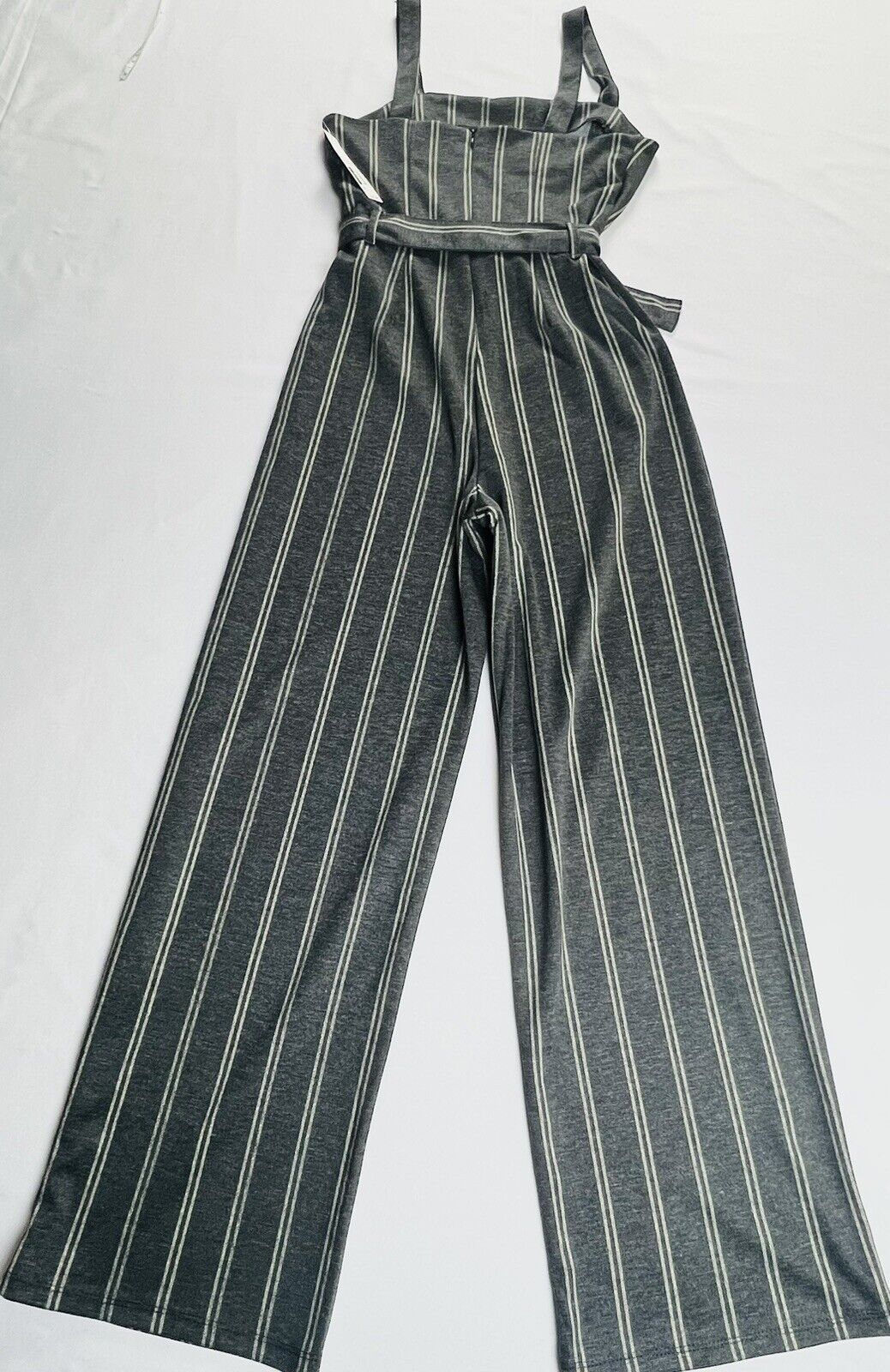 No Boundaries Women’s Striped Overall Jumpsuit Sz S Black