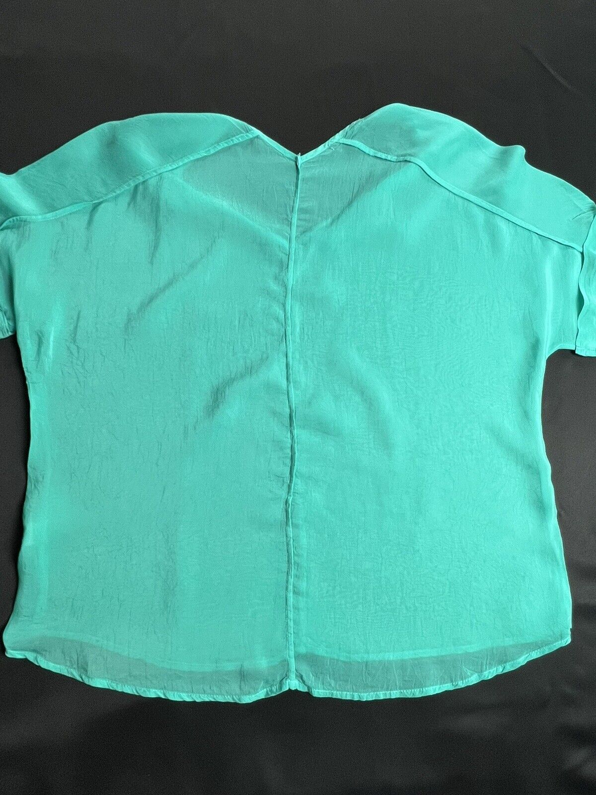 Bashara Lesser Women’s Blouse Sz XS Teal Green Top