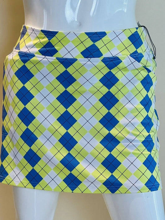 JoFit Women’s Skort Sz L Green Blue Skort Plaid (10)