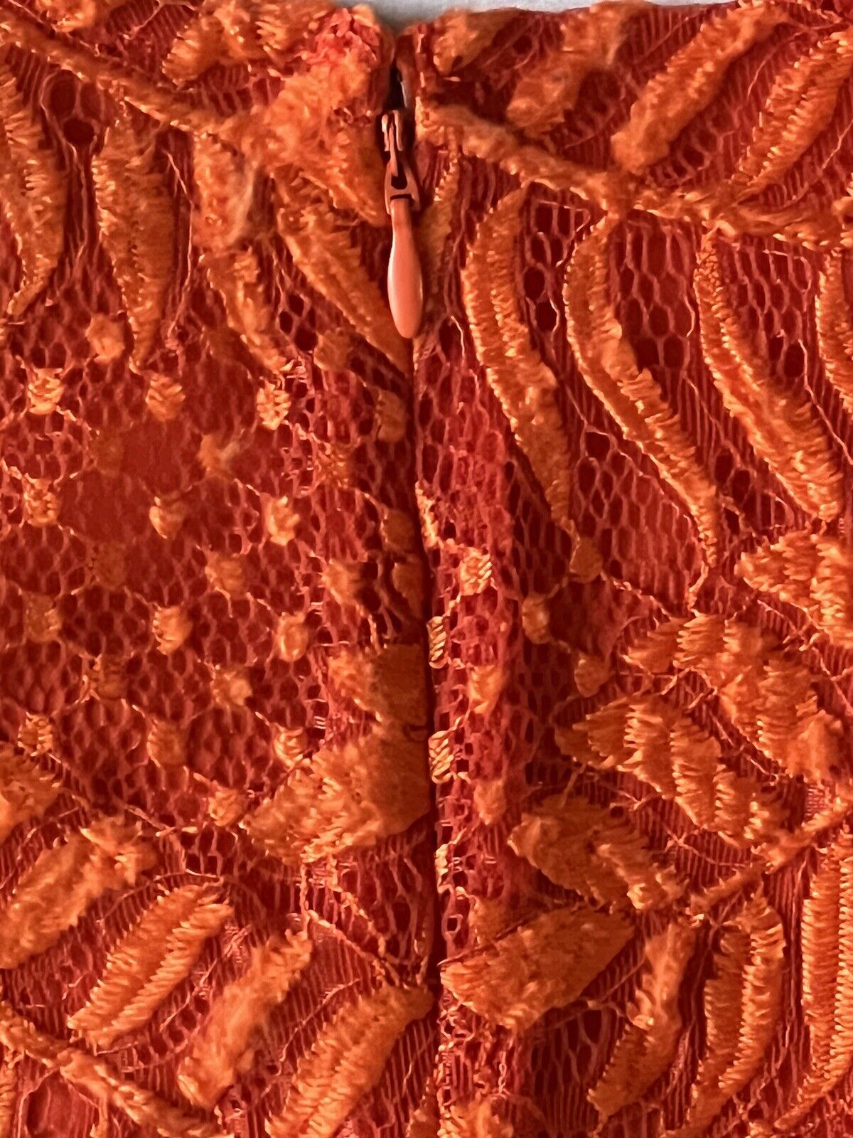 Shagarano Women's Orange Round Neck Crochet Lace Maxi Dress Sz 14 $118 MSRP