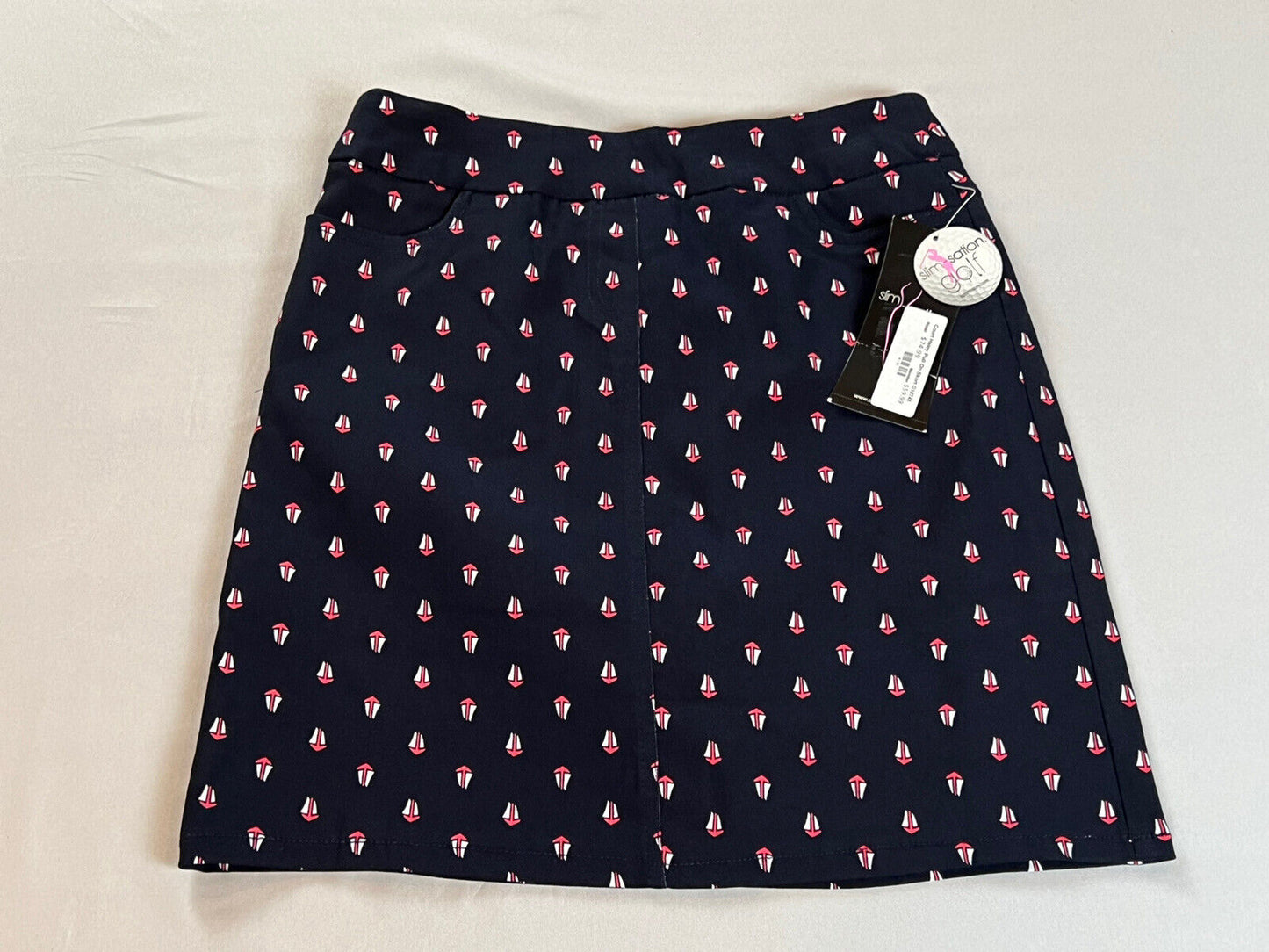 Slim-Sation Women’s Golf Skort Nautical Print Sz 6 Navy